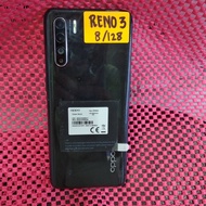 Second Hp Oppo Reno 3 8/128 Mulus Like New 98%