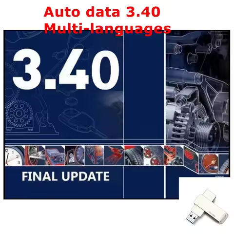 2026 Hot Sale Auto Data 3.40 Auto Repair Software Multi-languages Send by CD Guide Version Remote Au