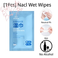 1Pcs Physiological Sea Salt Water Cleansing Pads Alcohol Free Tisu Basah NaCl 生理海盐清洁棉片