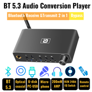 Imdzbp20fwb 192K DAC Bluetooth 5.3เครื่องส่งสัญญาณตัวรับสัญญาณเพลงโคแอกเซียลออปติคอลบายพาสดิจิตอลไปส