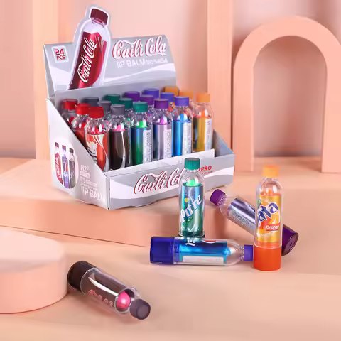 6Pcs Moisturizing Lip Balm Color Change Soda Lip Balm Cute Kawaii Lips Care Makeup Soda Flavored Wed