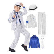 Michael Jackson Cosplay Costume Set Kid Dance Star Costume 80s 90s Stage Party Outfits For Boys Clot