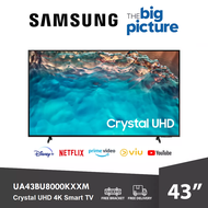 FREE SHIPPING Samsung 4K Smart TV 43 Inch Crystal UHD Television can YouTube Netflix Televisyen Free TV Bracket Hdmi 电视机 UA43BU8000KXXM