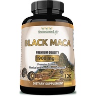 Organic Black Maca 1,900mg Per Serving Natural Energy Booster Peru Maca Suitable for Men Women 120 C