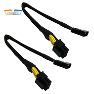 2 Pcs LP4 Molex Male to CPU 8 Pin (4+4) EPS-12V Power Adapter Converter Sleeved Cable 13-Inch(33cm)