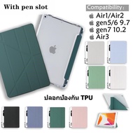 ส่งจากไทย เคส ipad Gen7 gen8 gen9 10.2 ipad Case gen5 gen6 9.7 เคส iPad Air3 10.5 Pro10.5 air4 Air5 10.9  pro11พร้อมที่ใส่ปากกา หลังใส เปลือก