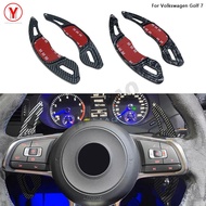 Carbon Fiber Print Steering Wheel ABS Shift Paddle For Volkswagen VW Golf 7 GTI MK7