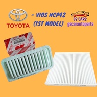 Toyota Vios Ncp42 1ST Model Engine Air Filter 17801-21030 Cabin Filter 87139-47010 Penapis Angin Pen