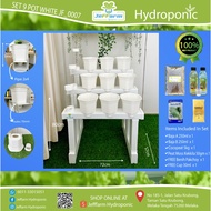 SET HYDROPONIC 9 POT / 9 NETPOT WITH STAND + COCOPEAT + PATI BAJA AB JF_0007 | JEFFARM HYDROPONIC