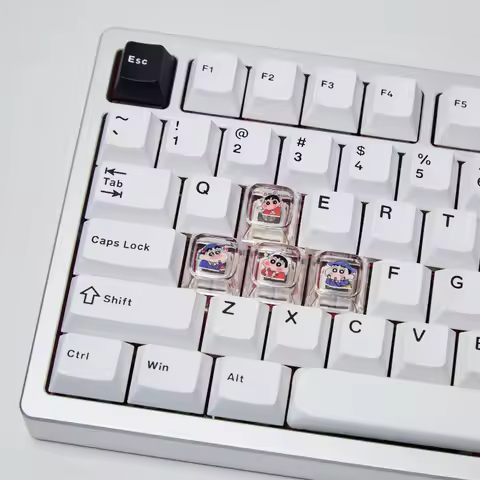 Crayon Shinchan Transparent Keycap for Cross Stem Mechanical Keyboard, Personalized Cartoon Key Cap