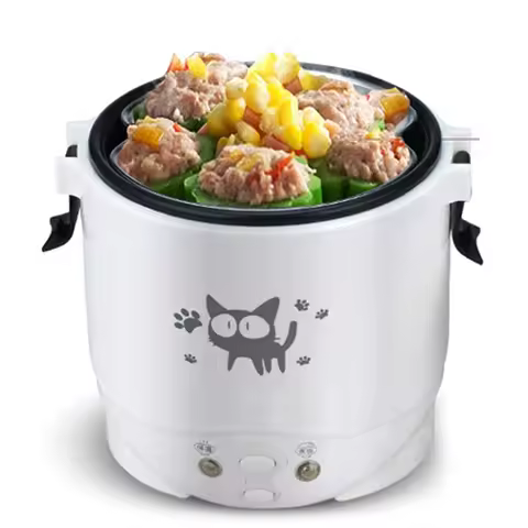 Car Mini Rice Cooker 12v 24V 220V Car Home Dual Use Self-driving Soup Porridge Portable Rice Cooker 