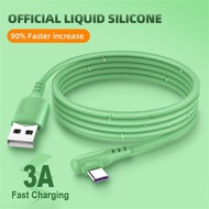 Liquid Silicone 3A USB Type C/ Micro USB/ Lightning Charging Cable With LED Indicator For iPhone Oppo Samsung Xiaomi Android Phone Charging Cable Charger Accessory 1M 2M 1.5M 0.25M