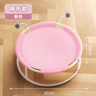 【網布款-粉色】夏季透氣鐵藝貓窩 四季通用防潮貓吊床 圓形網布寵物貓咪彈翻床 寵物用品