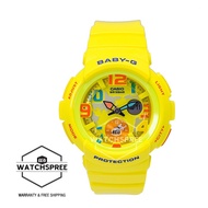 Casio Baby-G Dual Dial World Time Series Women's Yellow Resin Strap Watch BGA190-9B BGA-190-9B