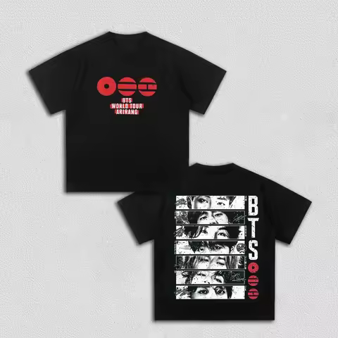 2026 BTS Arirang Portrait Graphics T-shirt Men and Women Kids Summer Cotton Clothing Fashion High Qu