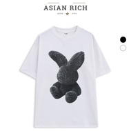 Asian Rich Premium Tee Black Fuzzy Rabbit Black Rabbit