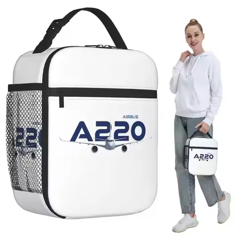 Airbus A220 Insulated Lunch Bag for Kids School Cooler Thermal Food Box Tote Portable Lunch Boxes Co