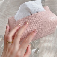Texdream Attitude Woven Grain Leather Tissue Box Paper Box Napkin Storage Box Living Room Decoration