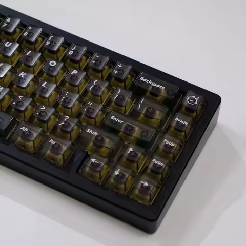 122 Keys Transparent Matte Crystal Keycaps Grey Foggy Double Shot ABS Keycap Cherry Profile for MX S