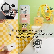 Cute Cartoon Set Charger Case For Realme 18W 33W 45W 30W For oppo 65W Reno5 Pro Reno 5 Charger Prote