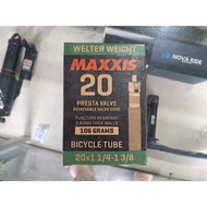 Maxxis Inner Tube 20 x 1 1/4 - 1 3/8 or 20 plus 451 - folding bike inner tube bicycle tube