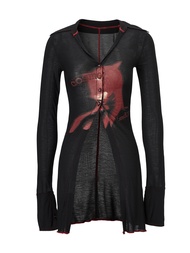 Emoha Original Punk Y2k Rock Band แขนยาวบาง สีดำ สีแดง หลากหลาย Dark โอเวอร์ไซส์ คาร์ดิเกน เสื้อเชิ้