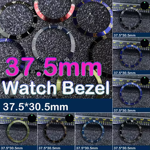 37.5 * 30.5mm oblique Ceramic or Aluminum Luminous Watch Bezel Insert Case Replacement of watch acce