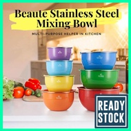 :BEST BUY [ LOCAL ] iGOZO BEAUTE COLORFUL STAINLESS STEEL MIXING BOWL + 3 PCS KNIFE SET (BLACK)
