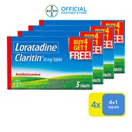 Claritin Loratadine 10mg Tablet For Allergy Relief From Over 200 Allergens 4s + 1 Free X4