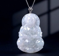 冰種翡翠觀音菩薩項鍊 18K金墜頭 | 天然緬甸玉翡翠A貨 | 送禮