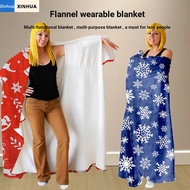 Wearable Flannel Blanket Warm Shawl Blanket Living Room Bedroom Sofa Office Blanket