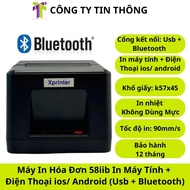 Máy In Bill tính tiền - Máy in hoá đơn k58 Xprinter 58iib USB + Bluetooth in điên thoại + Máy Tính L