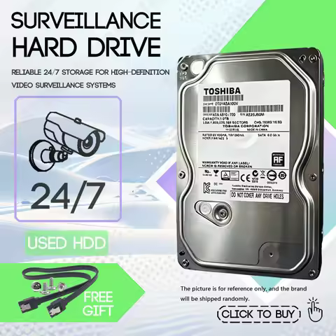 Used 3.5" 500GB 1TB 2TB 3TB 4TB SATA HDD Surveillance Hard Drive CMR for DVR NVR CCTV