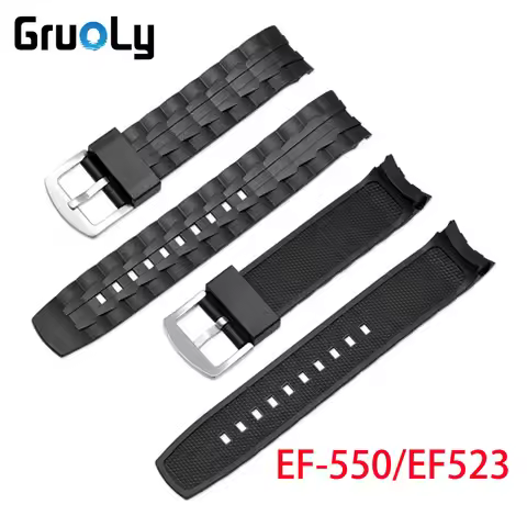 Watch Band for Casio Edifice Series Strap EF-550/EF523 Rubber Straps for Casio EF550 Diving Sport Wa