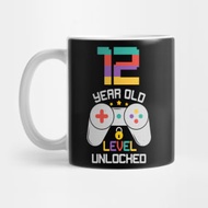 12th Birthday 12 Year Old Level Unlocked Mug Glass