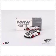 Mini GT 706 Porsche 911 (992) GT3 RS Weissach Package White Pyro Red
