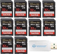 SanDisk 32GB SD Extreme Pro Memory Card (Ten Pack) for Digital DSLR Camera 4K UHD V30 UHS-I Class 10