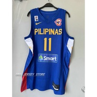 【Heat-pressed】New Original 2023 Gilas Pilipinas Jerseys 11# Kai Sotto Jersey Blue