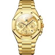 OLEVS 3626 Men Fashion Quartz Watch Gift Stainless Steel Watchband Round-dial Wristwatch Calendar Lu