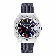 ▶$1 Shop Coupon◀  Nautica Men s Stainless Steel Quartz Fabric Strap, Blue, 24 Casual Watch (Model: N