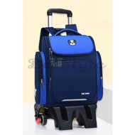 ❣✳☸School Trolley Backpack Wheel Bag Student Bag Children Primary Rolling Backpack Beg Sekolah Roda