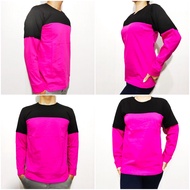 Kaos Polos Kombinasi Longskate Pria Wanita Lengan Panjang rib size M L XL XXL