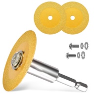 1/4In Hex Shank with 2PCS Diamond Cutting Blade Wheel for PVC Pipe CutterMini Glasses Cutting Disc f