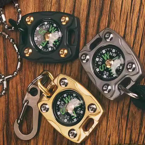 MecArmy CMP-2T/2B/2C Titanium/Brass/Copper EDC Compass Pendant Compass