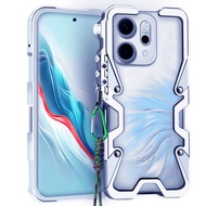 ฝาหลังกันกระแทกกันชนอลูมิเนียมโลหะที่มีประสิทธิภาพสำหรับ OPPO A3 A5 A6 K12 F13 Pro 5G เคสกันกระแทกเค