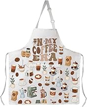 WSNANG In My Coffee Era Apron with Pockets Coffee Lover Gift Coffee Themed Apron Funny Coffee Gifts 