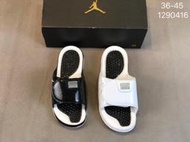 特價 Air Jordan hydro xi aj11 潮流 漆皮魔術貼 康扣黑白運動休閑拖鞋 男女拖鞋  露天