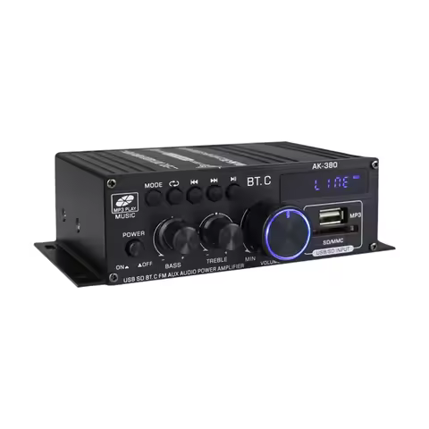 AK380 Bluetooth-Compatible Amplifier 2 Channel Home Theater Amplifier 40W+40W Music Player USB AUX K