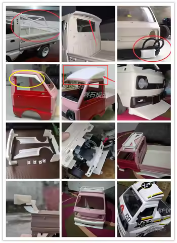 Wheel eyebrow tail wing widebody body WPL D12 D14 1/10 RWD Off Road RC Car Drift Climbing Crawler WP