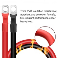 [fastour]Black and Red Silicone Cable 30cm Auto Wire M10 2AWG Copper Soft Electrical Wires for Car R